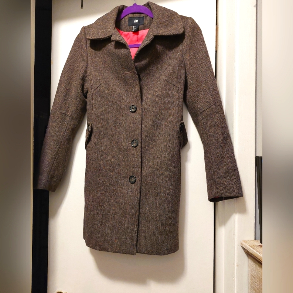 Herringbone Tweed wool coat